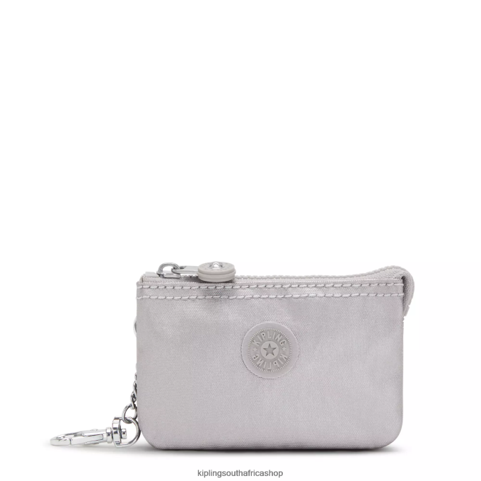Accessories Creativity Mini Pouch Metallic Keychain 4ZZH609 Kipling Women Smooth Silver Metallic