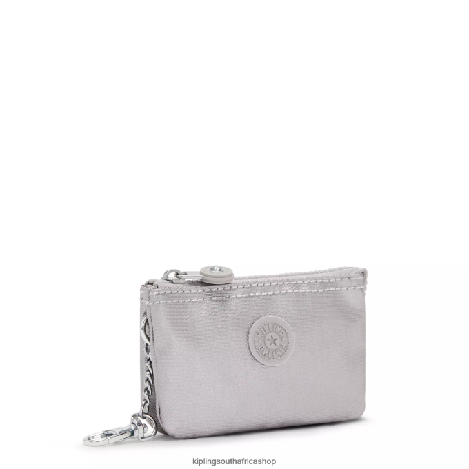 Accessories Creativity Mini Pouch Metallic Keychain 4ZZH609 Kipling Women Smooth Silver Metallic