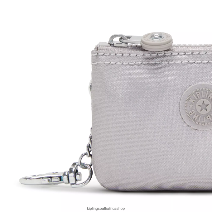Accessories Creativity Mini Pouch Metallic Keychain 4ZZH609 Kipling Women Smooth Silver Metallic