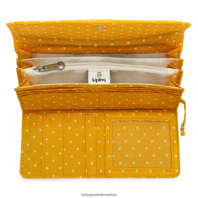 \"Bags\" Money Land Printed Snap Wallet 4ZZH310 Kipling Women Soft Dot Yellow