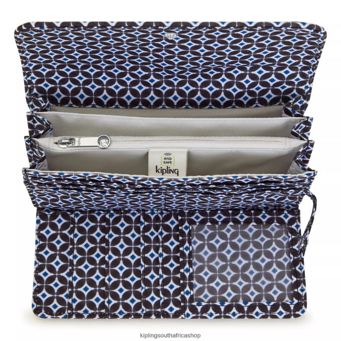 \"Bags\" Money Land Printed Snap Wallet 4ZZH312 Kipling Women Blackish Tile