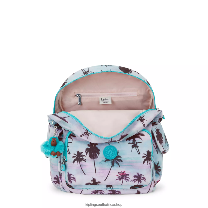 \"Bags\" City Pack Printed Backpack 4ZZH338 Kipling Women Shadow Palm Print