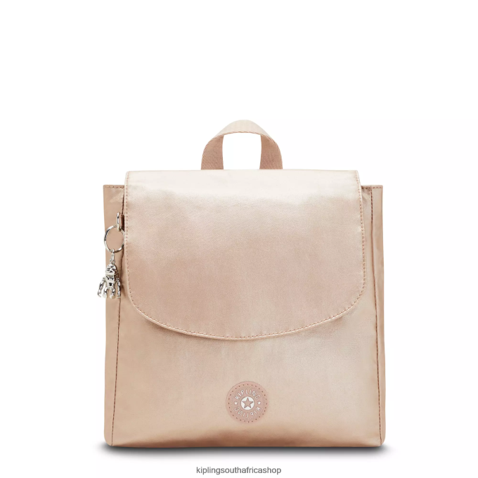 "Bags" Dannie Metallic Small Backpack 4ZZH391 Kipling Women Gold Charm Metallic