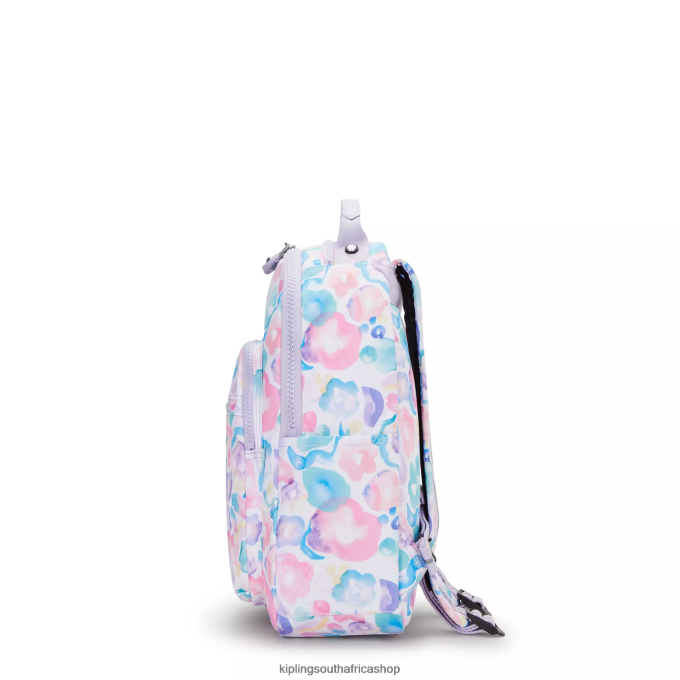 \"Bags\" Seoul Small Printed Tablet Backpack 4ZZH349 Kipling Women Aqua Flowers