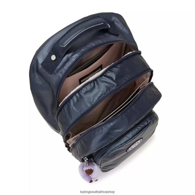 \"Bags\" Class Room Metallic 17\" Laptop Backpack 4ZZH477 Kipling Women Admiral Blue