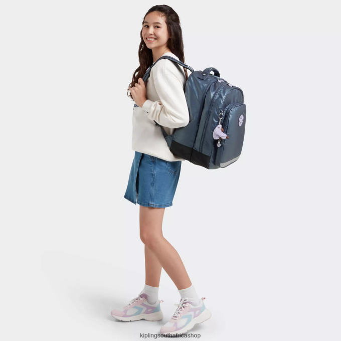 \"Bags\" Class Room Metallic 17\" Laptop Backpack 4ZZH477 Kipling Women Admiral Blue