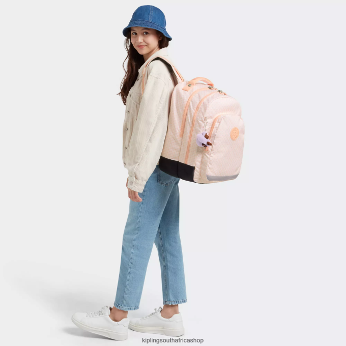 \"Bags\" Class Room Printed 17\" Laptop Backpack 4ZZH478 Kipling Women Girly Tile