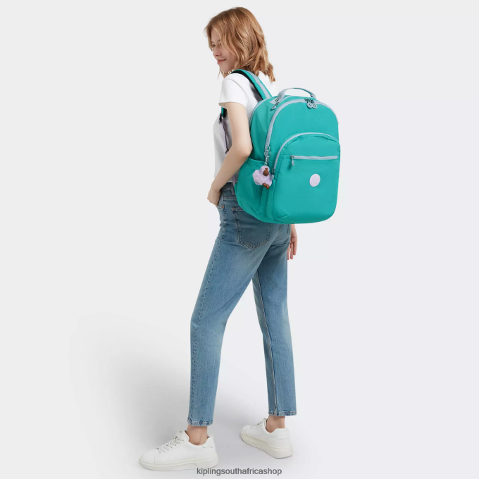 \"Bags\" Seoul Extra Large 17\" Laptop Backpack 4ZZH449 Kipling Women Surfer Green