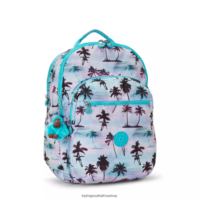 \"Bags\" Seoul Extra Large Printed 17\" Laptop Backpack 4ZZH453 Kipling Women Shadow Palm Print