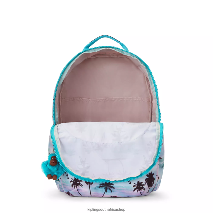 \"Bags\" Seoul Extra Large Printed 17\" Laptop Backpack 4ZZH453 Kipling Women Shadow Palm Print