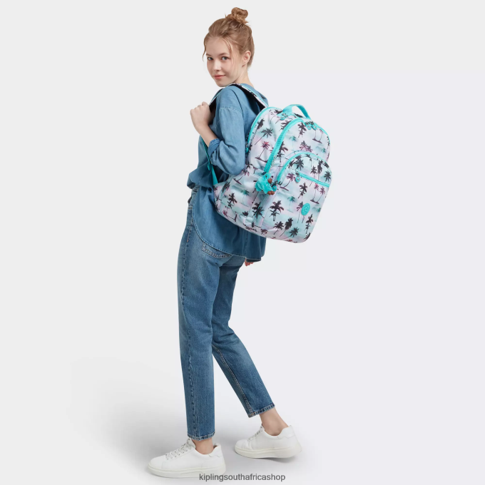 \"Bags\" Seoul Extra Large Printed 17\" Laptop Backpack 4ZZH453 Kipling Women Shadow Palm Print