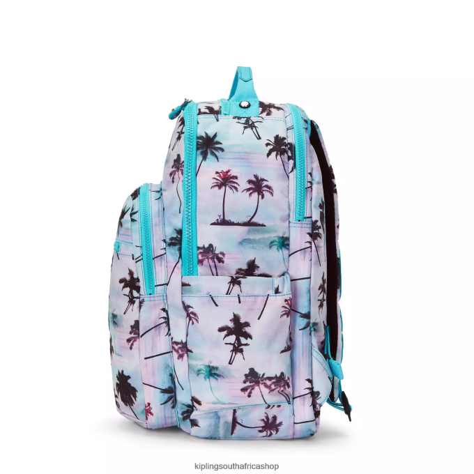 \"Bags\" Seoul Extra Large Printed 17\" Laptop Backpack 4ZZH453 Kipling Women Shadow Palm Print