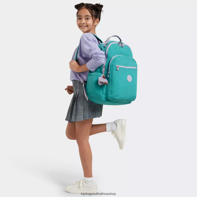 \"Bags\" Seoul Large 15\" Laptop Backpack 4ZZH429 Kipling Women Surfer Green