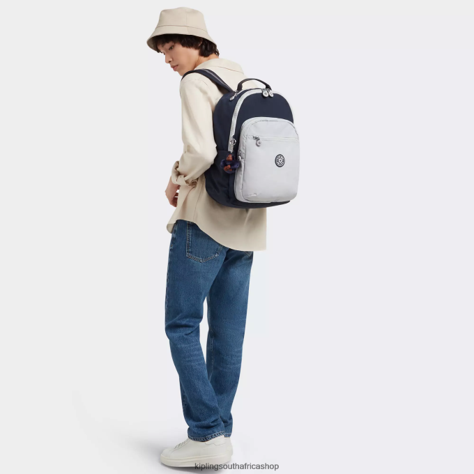 \"Bags\" Seoul Large 15\" Laptop Backpack 4ZZH430 Kipling Women True Blue Grey