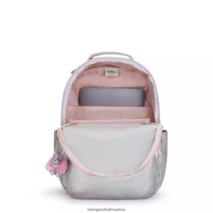 \"Bags\" Seoul Large Metallic 15\" Laptop Backpack 4ZZH448 Kipling Women Candy metal Fun