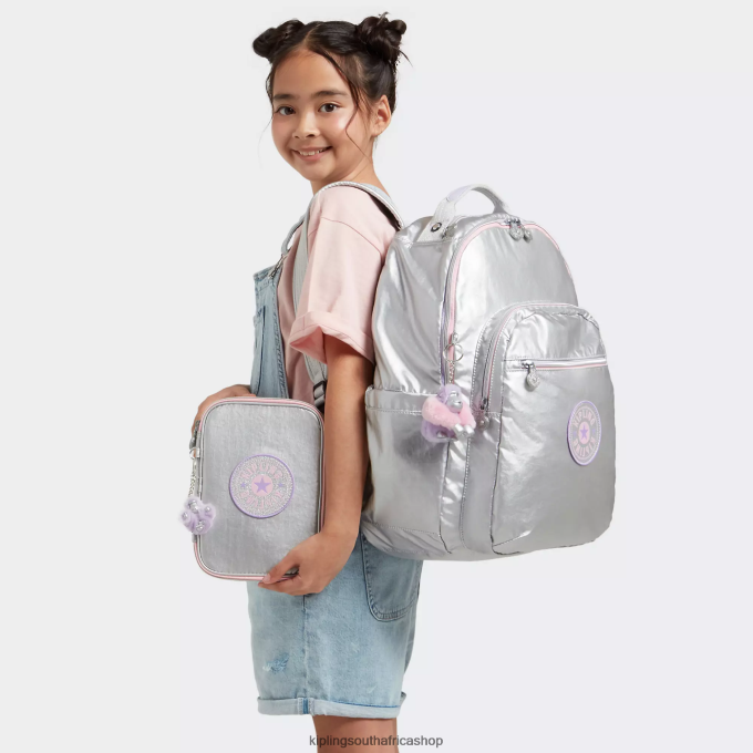 \"Bags\" Seoul Large Metallic 15\" Laptop Backpack 4ZZH448 Kipling Women Candy metal Fun