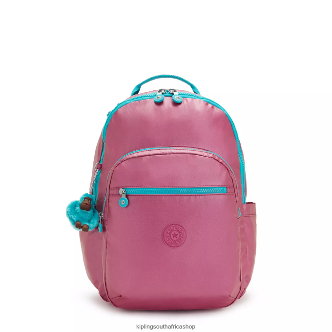 "Bags" Seoul Large Metallic 15" Laptop Backpack 4ZZH459 Kipling Women Fresh Pink Metallic