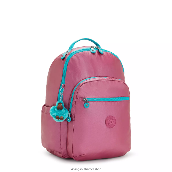 \"Bags\" Seoul Large Metallic 15\" Laptop Backpack 4ZZH459 Kipling Women Fresh Pink Metallic