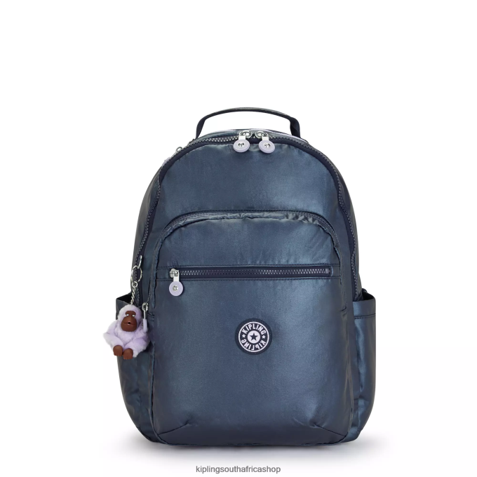 "Bags" Seoul Large Metallic 15" Laptop Backpack 4ZZH460 Kipling Women Admiral Blue