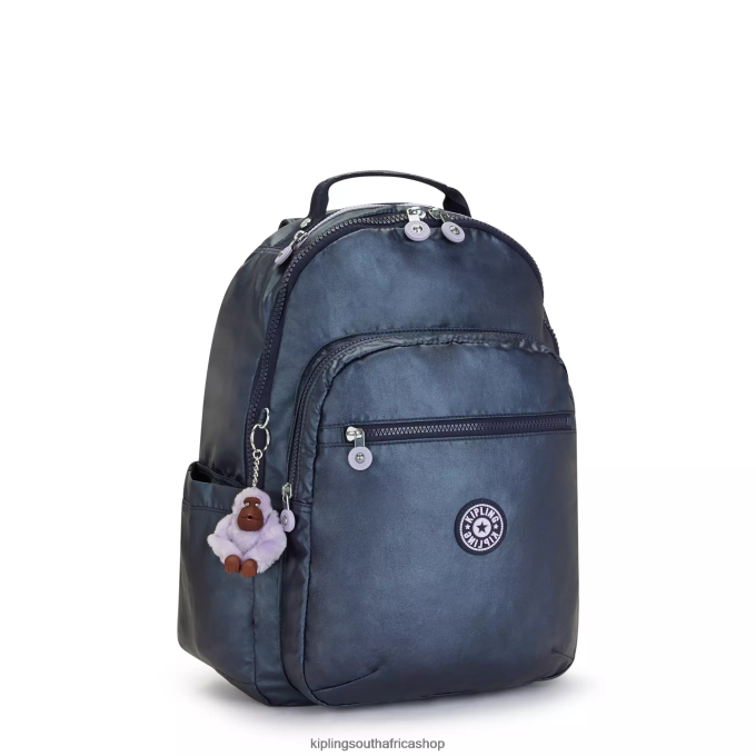 \"Bags\" Seoul Large Metallic 15\" Laptop Backpack 4ZZH460 Kipling Women Admiral Blue