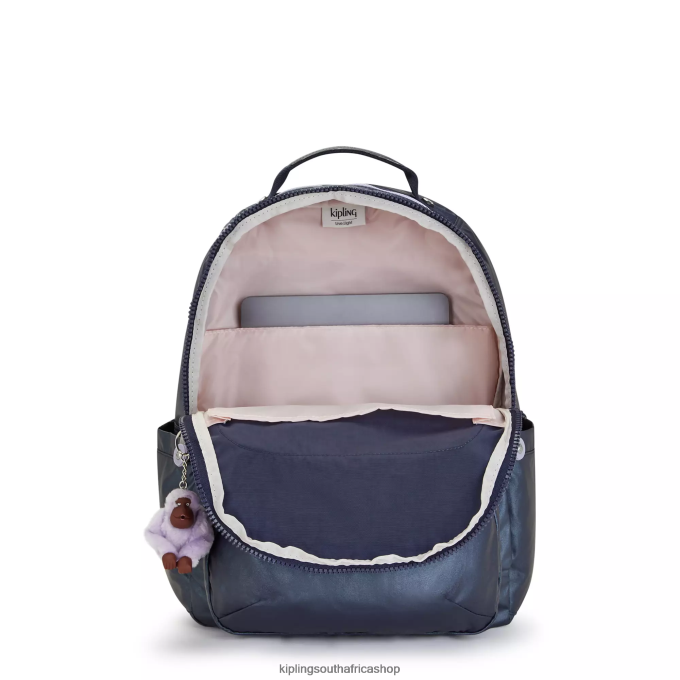\"Bags\" Seoul Large Metallic 15\" Laptop Backpack 4ZZH460 Kipling Women Admiral Blue