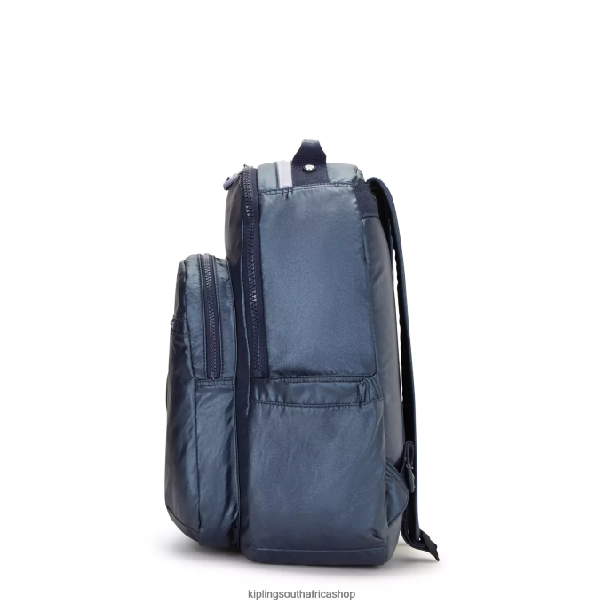 \"Bags\" Seoul Large Metallic 15\" Laptop Backpack 4ZZH460 Kipling Women Admiral Blue
