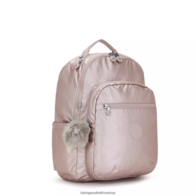 \"Bags\" Seoul Large Metallic 15\" Laptop Backpack 4ZZH461 Kipling Women Metallic Rose