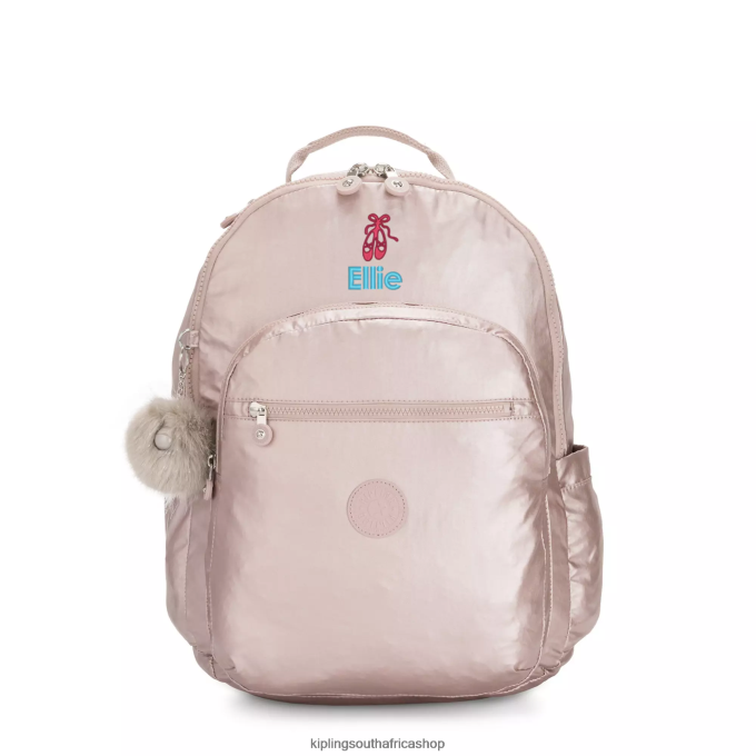 \"Bags\" Seoul Large Metallic 15\" Laptop Backpack 4ZZH461 Kipling Women Metallic Rose