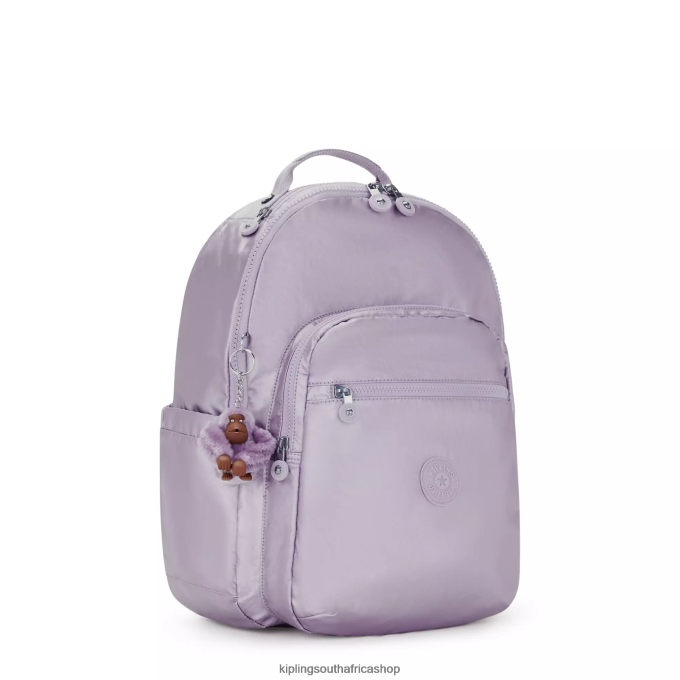 \"Bags\" Seoul Large Metallic 15\" Laptop Backpack 4ZZH502 Kipling Women Orchid Metallic
