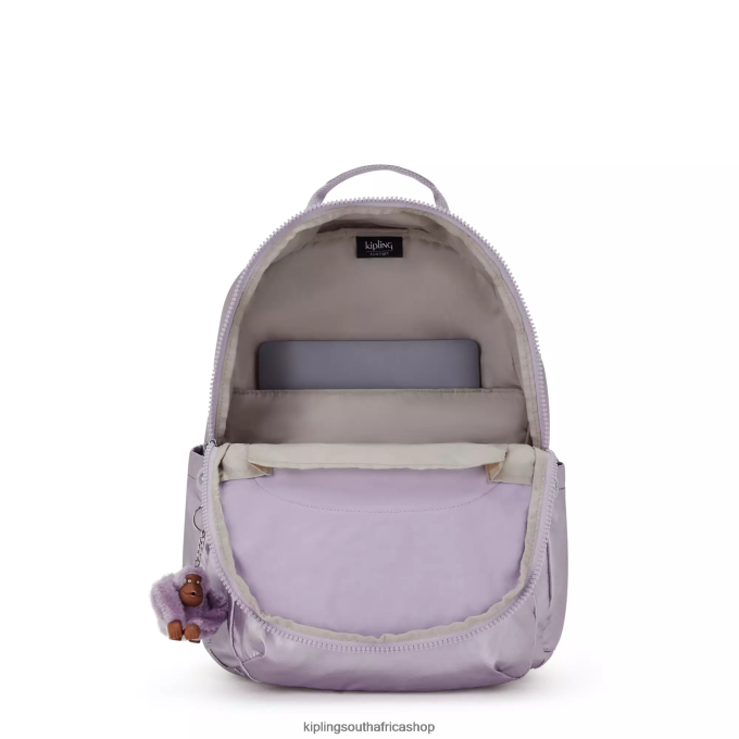 \"Bags\" Seoul Large Metallic 15\" Laptop Backpack 4ZZH502 Kipling Women Orchid Metallic