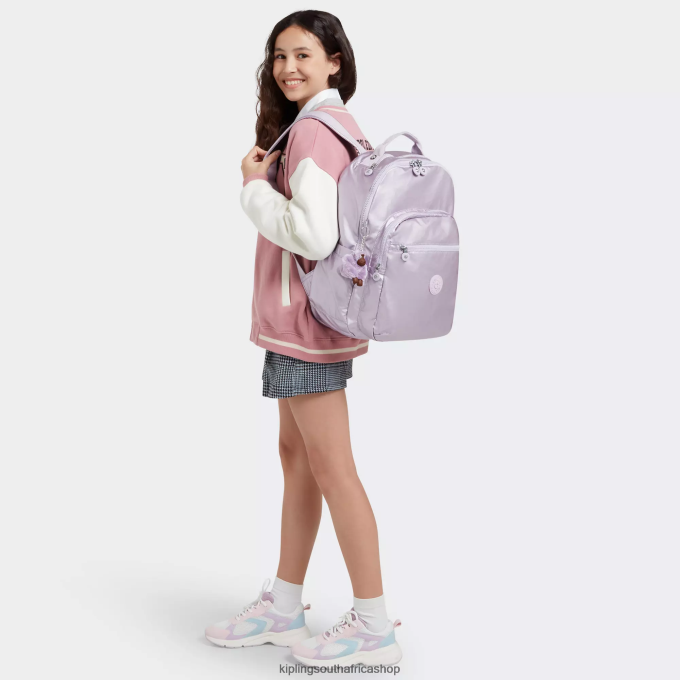 \"Bags\" Seoul Large Metallic 15\" Laptop Backpack 4ZZH502 Kipling Women Orchid Metallic