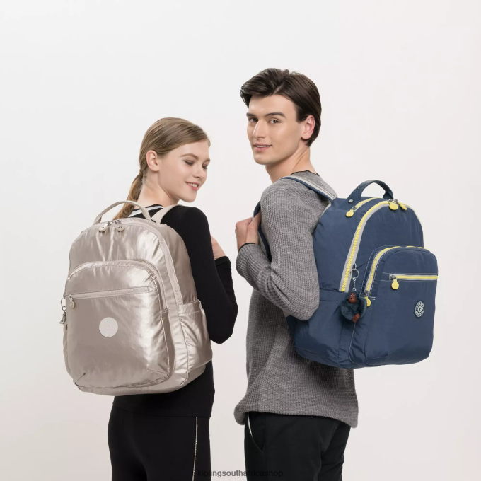 \"Bags\" Seoul Large Metallic 15\" Laptop Backpack 4ZZH503 Kipling Women Metallic Glow