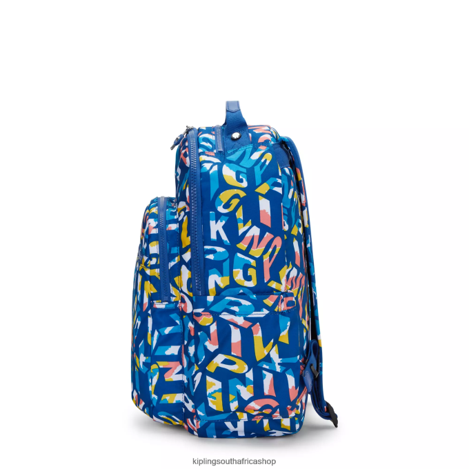 \"Bags\" Seoul Large Printed 15\" Laptop Backpack 4ZZH344 Kipling Women Neon