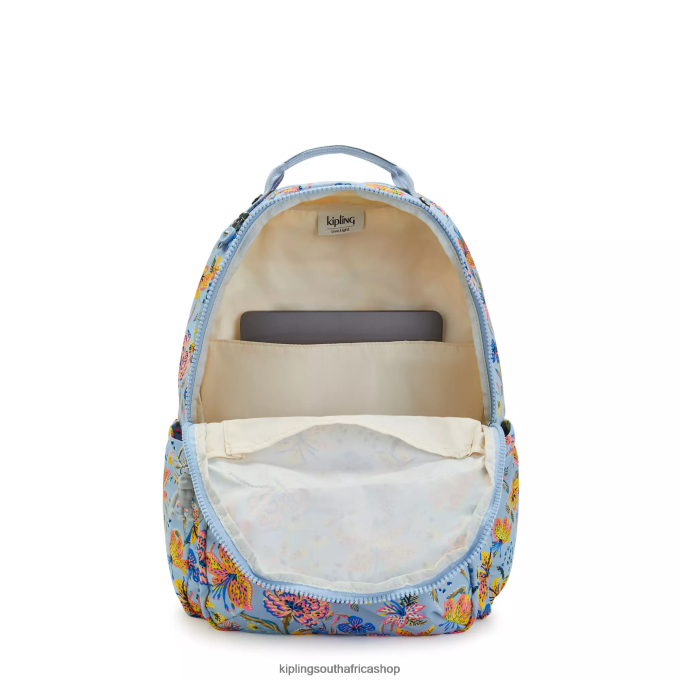 \"Bags\" Seoul Large Printed 15\" Laptop Backpack 4ZZH346 Kipling Women Wild Flowers