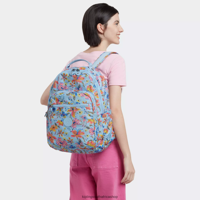 \"Bags\" Seoul Large Printed 15\" Laptop Backpack 4ZZH346 Kipling Women Wild Flowers