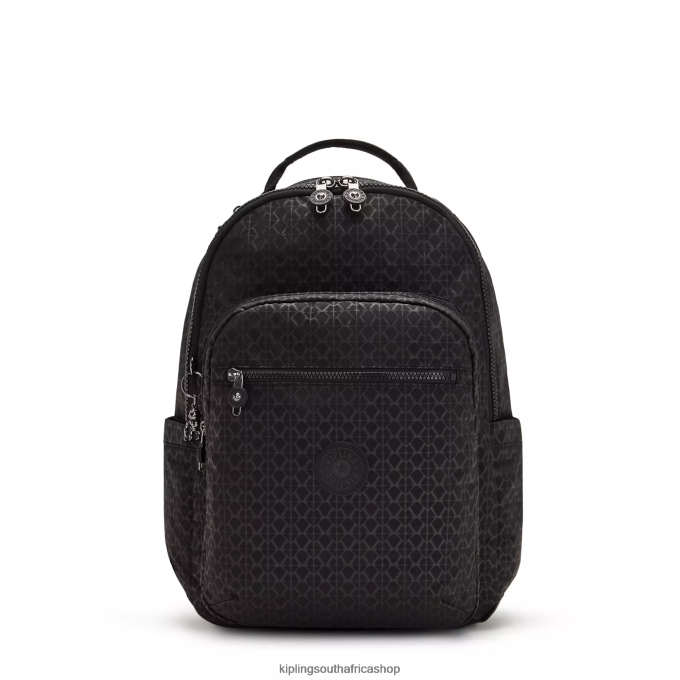 "Bags" Seoul Large Printed 15" Laptop Backpack 4ZZH369 Kipling Women Signature Embossed