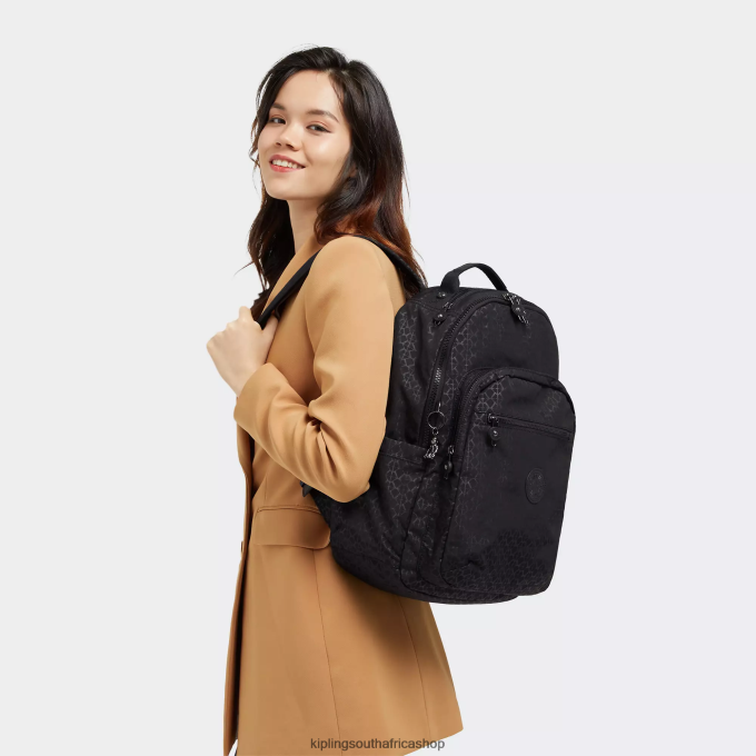\"Bags\" Seoul Large Printed 15\" Laptop Backpack 4ZZH369 Kipling Women Signature Embossed