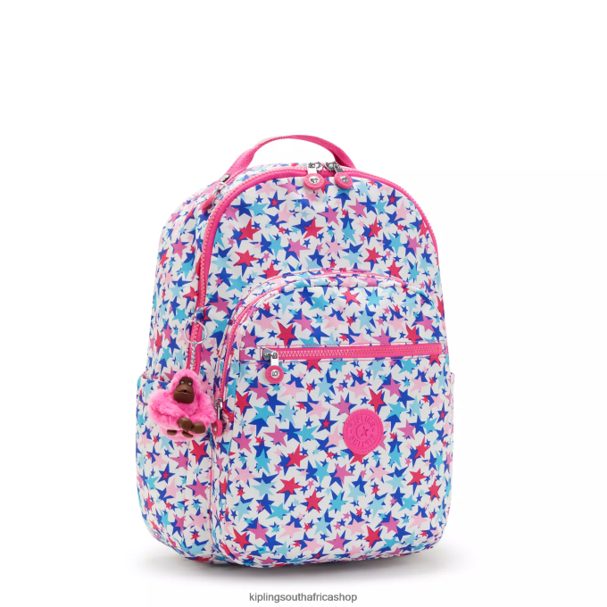 \"Bags\" Seoul Large Printed 15\" Laptop Backpack 4ZZH462 Kipling Women Poppy Stars