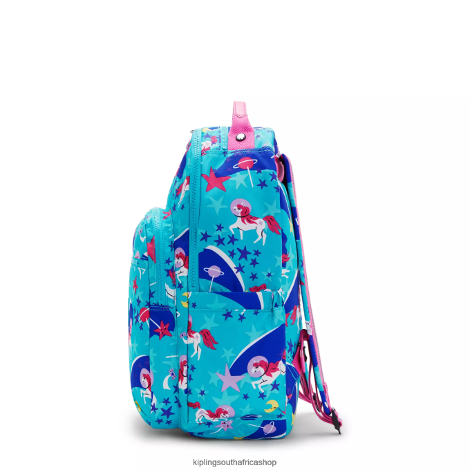 \"Bags\" Seoul Large Printed 15\" Laptop Backpack 4ZZH463 Kipling Women Space Unicorns