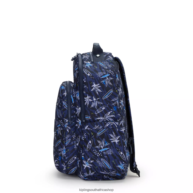 \"Bags\" Seoul Large Printed 15\" Laptop Backpack 4ZZH464 Kipling Women Surf Sea Print