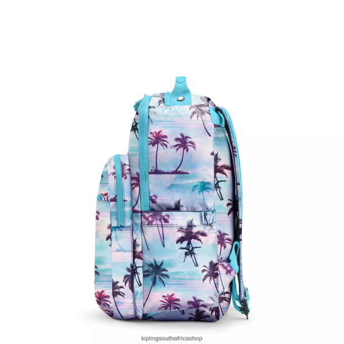 \"Bags\" Seoul Large Printed 15\" Laptop Backpack 4ZZH465 Kipling Women Shadow Palm Print