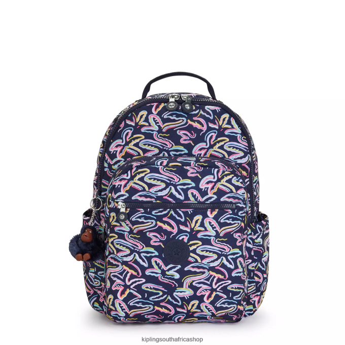 "Bags" Seoul Large Printed 15" Laptop Backpack 4ZZH466 Kipling Women Palm Fiesta Print
