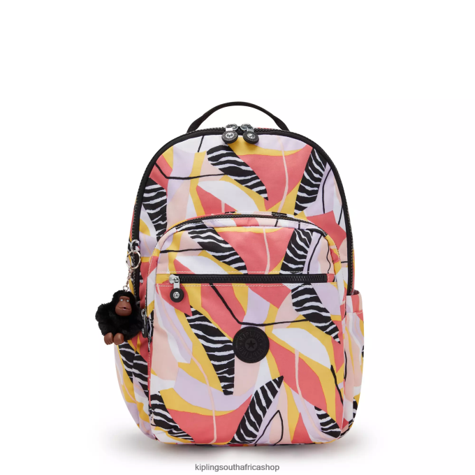 "Bags" Seoul Large Printed 15" Laptop Backpack 4ZZH468 Kipling Women Abstract Leave