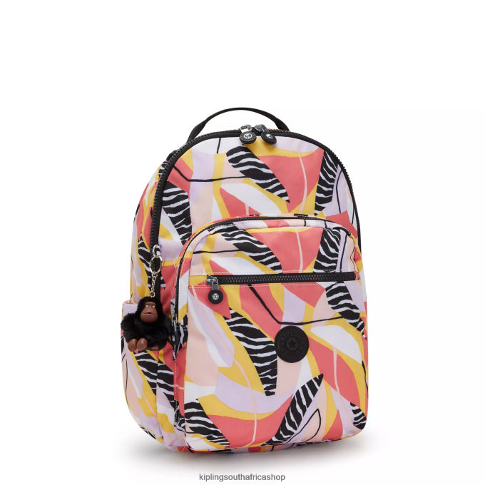 \"Bags\" Seoul Large Printed 15\" Laptop Backpack 4ZZH468 Kipling Women Abstract Leave