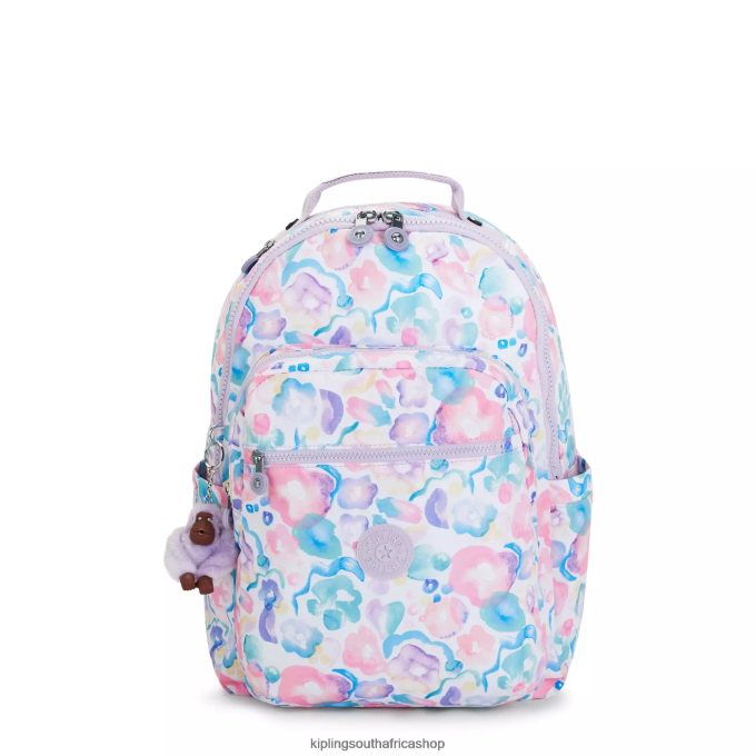 "Bags" Seoul Large Printed 15" Laptop Backpack 4ZZH469 Kipling Women Aqua Flowers