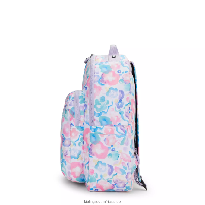 \"Bags\" Seoul Large Printed 15\" Laptop Backpack 4ZZH469 Kipling Women Aqua Flowers
