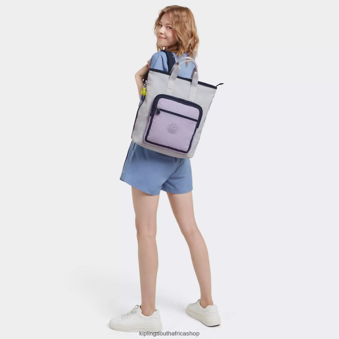 \"Bags\" Sia 15\" Laptop Tote Backpack 4ZZH446 Kipling Women Grey Lilac Block