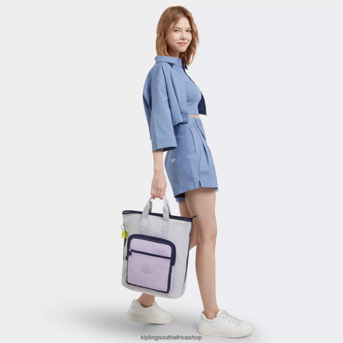 \"Bags\" Sia 15\" Laptop Tote Backpack 4ZZH446 Kipling Women Grey Lilac Block