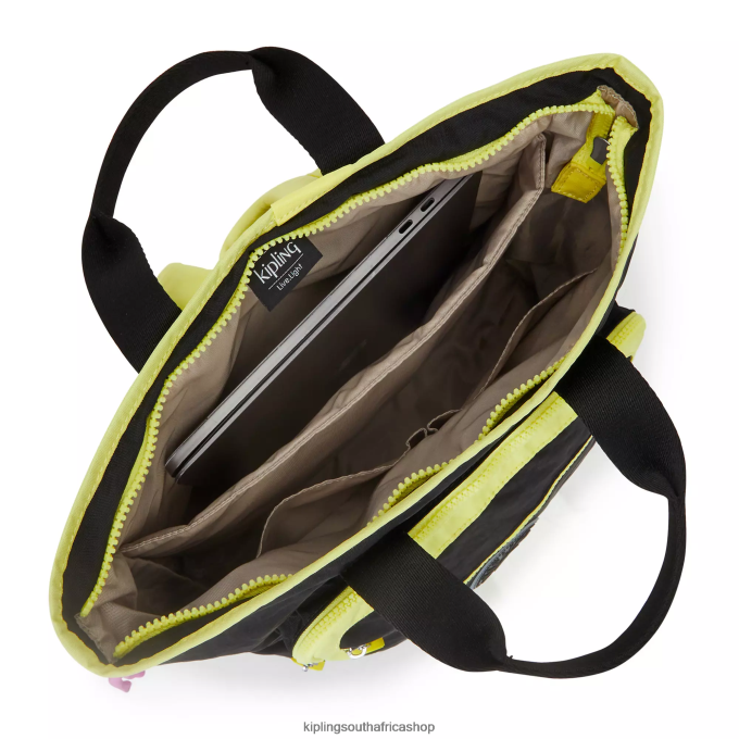 \"Bags\" Sia 15\" Laptop Tote Backpack 4ZZH447 Kipling Women True Black Lime