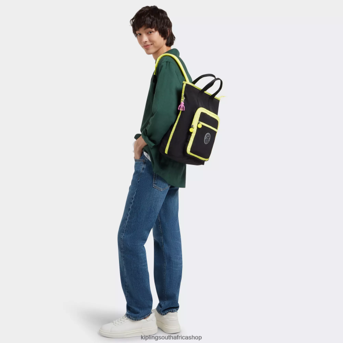 \"Bags\" Sia 15\" Laptop Tote Backpack 4ZZH447 Kipling Women True Black Lime